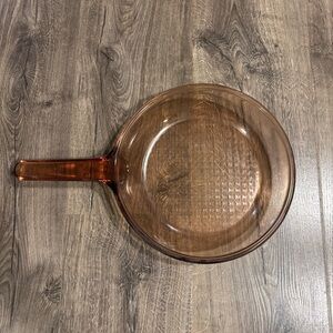 Vintage Amber Vision Corning Ware 10” Waffle Bottom Frying Pan Skillet FRANCE